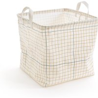 Acao Cube-Shaped Checked Storage Basket - Retrocow
