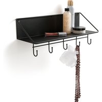 Leddy Metal Wall Shelf with 5 Hooks - Retrocow