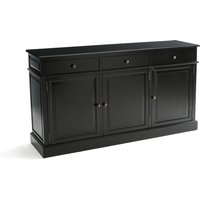 Lipstick Black Pine 3-Door Dresser (Lower Section) - Retrocow
