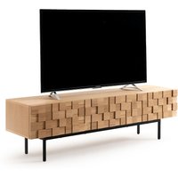 Madria 3-Door Oak Veneered TV Cabinet - Retrocow