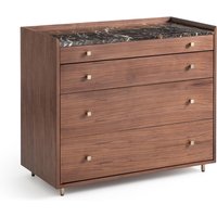 Noham Walnut and Amber Marble Chest of Drawers - Retrocow