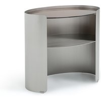 Phyl Satin Nickel and Smoked Glass Nightstand - Retrocow