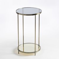 Ulupna Round Aged Brass & Smoked Glass Side Table - Retrocow