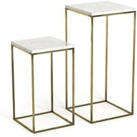 Set of 2 Mahaut Marble & Metal Side Tables - Retrocow