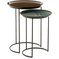 Set of 2 Tivara Round Nesting Side Tables in Steel - Retrocow