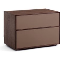 Mikube Walnut and Leather 2-Drawer Cabinet - Retrocow